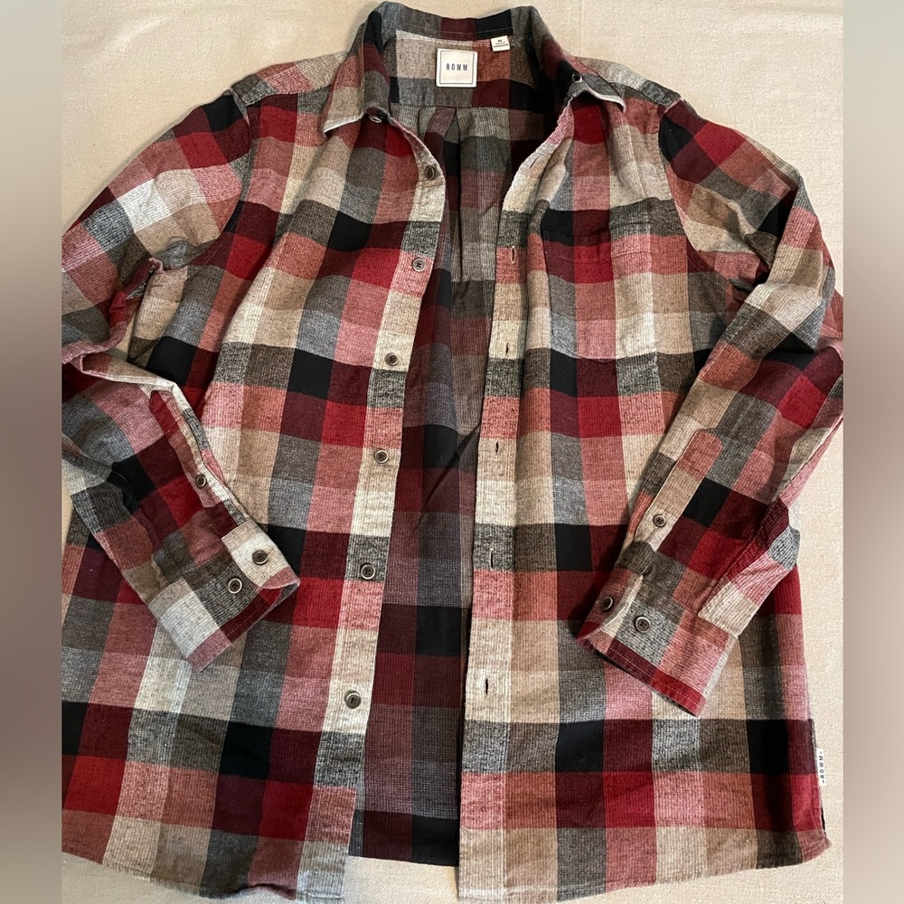 Men's Plaid Shirt - Red, Black, and Brown - Picture 6 of 9